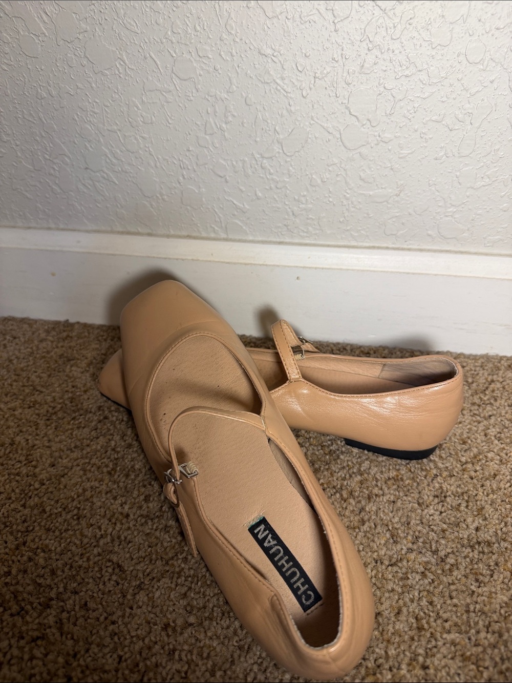 Amazon Nude/Tan Mary Jane Ballet Flats